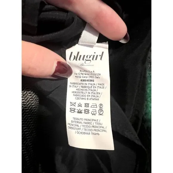 NWT Blugirl Blumarine Plaid Mohair Wool Blend Pleated Midi Preppy Skirt M - Picture 13 of 14